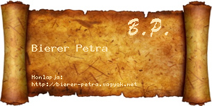 Bierer Petra névjegykártya